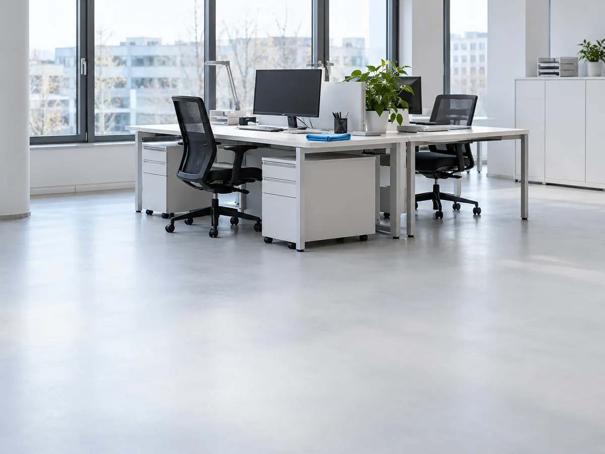 Helles, aufgeräumtes Büro am Morgen